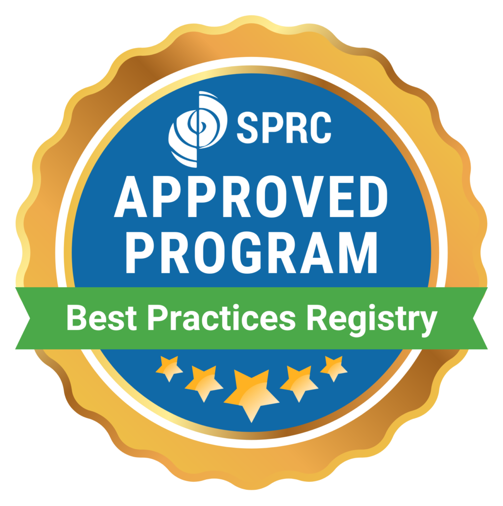 SPRC Approved Program Best Practices Registry Badge.